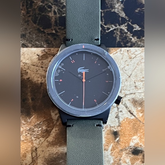 LACOSTE Motion Men's Black Dial Leather Strap 42mm Watch Model 2010991 - Picture 8 of 9